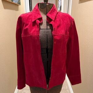 Coldwater Creek Red Suede Button-Front light Jacket
